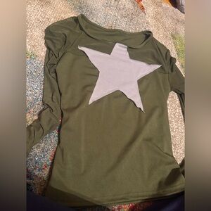 Olive Green Star Shirt / women size small